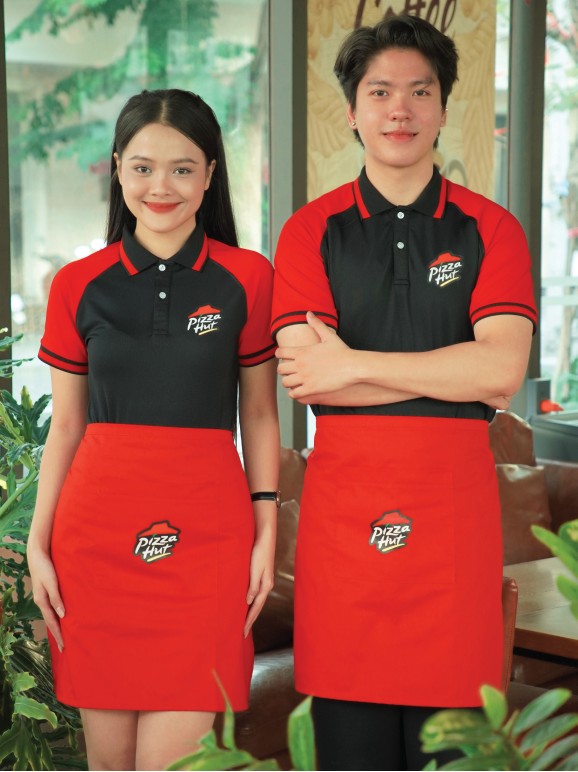 Mẫu áo polo đồng phục màu cam rực rỡ
