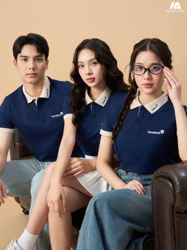 Mẫu thiết kế áo thun đồng phục ngân hàng Vietinbank năng động, trẻ trung