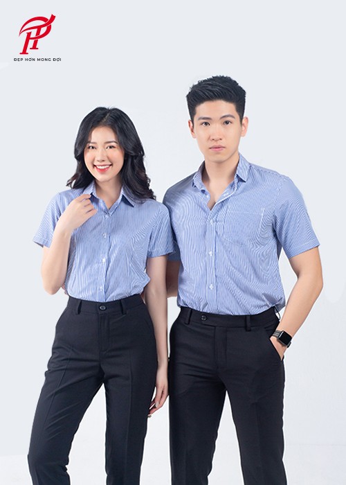 Áo sơ mi công sở cho nam với form dáng thiết kế hiện đại, trẻ trung