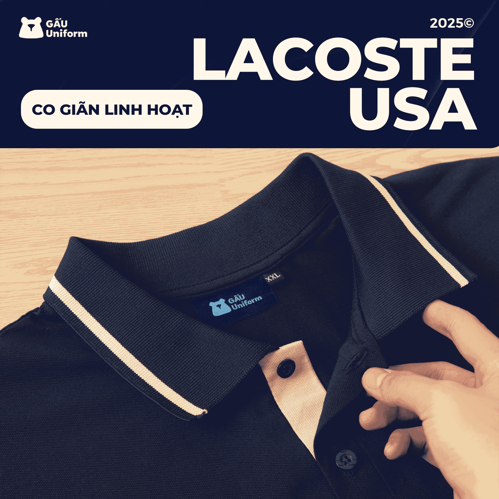Vải lacoste USA có độ co giãn linh hoạt