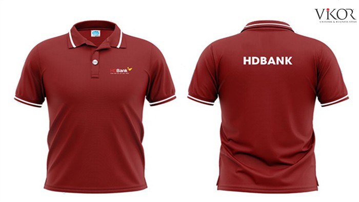 Áo thun polo đồng phục ngân hàng HDBank thiết kế basic phù hợp với mọi dáng người và độ tuổi