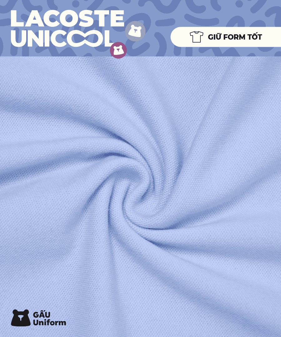 Vải Lacoste Unicool chống nhăn và giữ form tốt