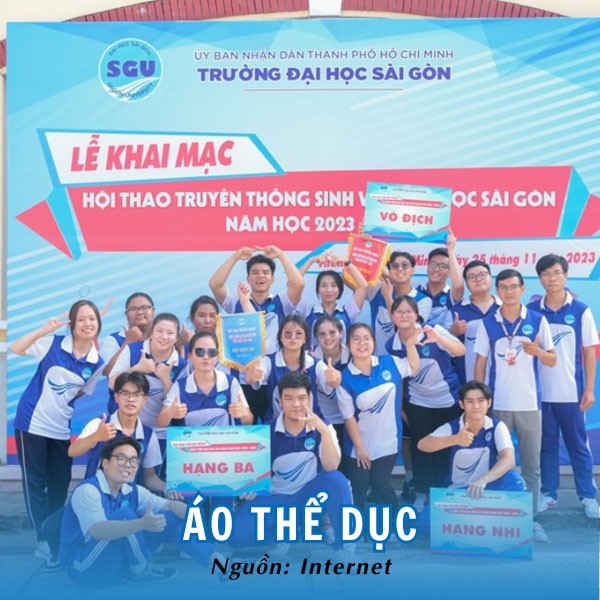 Mẫu áo đồng phục thể dục năng động, cá tính của sinh viên Đại học Sài Gòn
