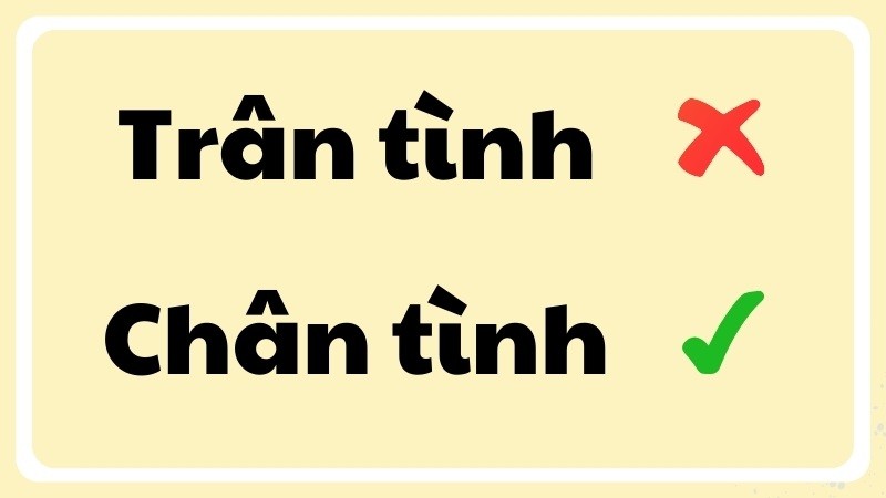 Chân tình là từ đúng chính tả và có ý nghĩa