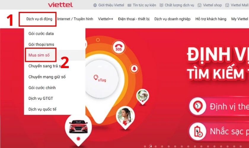 Mua sim số 0983 online qua trang chủ viettel