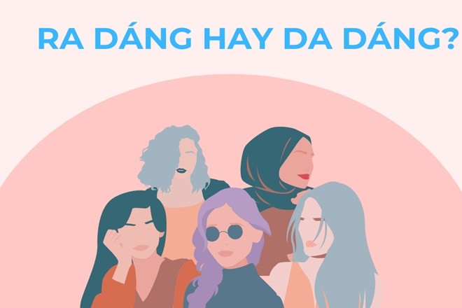 Hai người phụ nữ đang thảo luận về trang phục