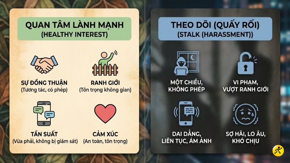 Ranh giới giữa quan tâm và quấy rối