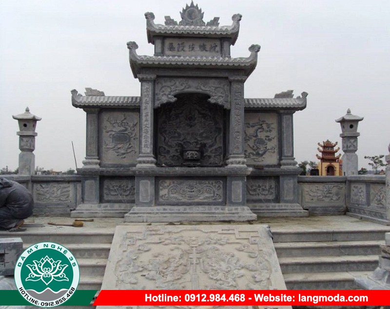 Vị trí khắc câu đối lăng mộ đá