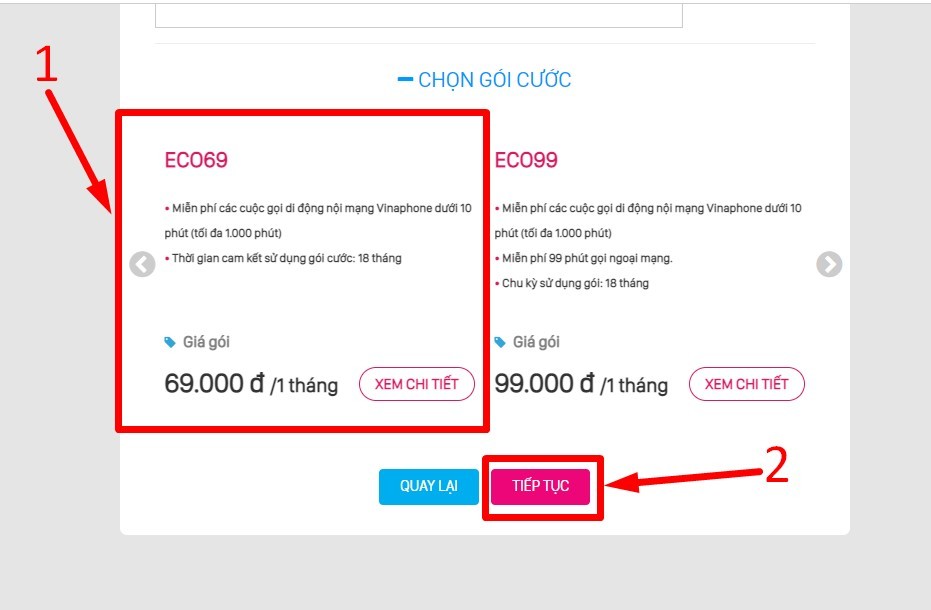 Nhấn chọn tiếp tục