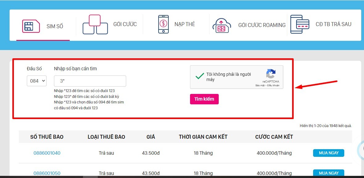 Nhấn chọn tìm kiếm