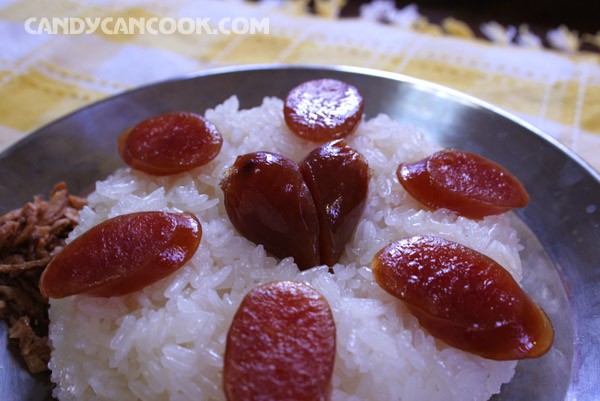 Nguyên liệu chuẩn bị cho món xôi lạp sườn thơm ngon