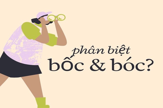 Hình ảnh minh họa sự khác biệt giữa hành động 'bóc' và 'bốc' trong tiếng Việt